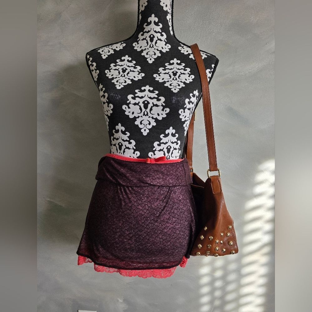 Vintage Juicy Couture Leather Tan Gold Side Studded Hobo Shoulder Handbag Purse - Picture 4 of 16